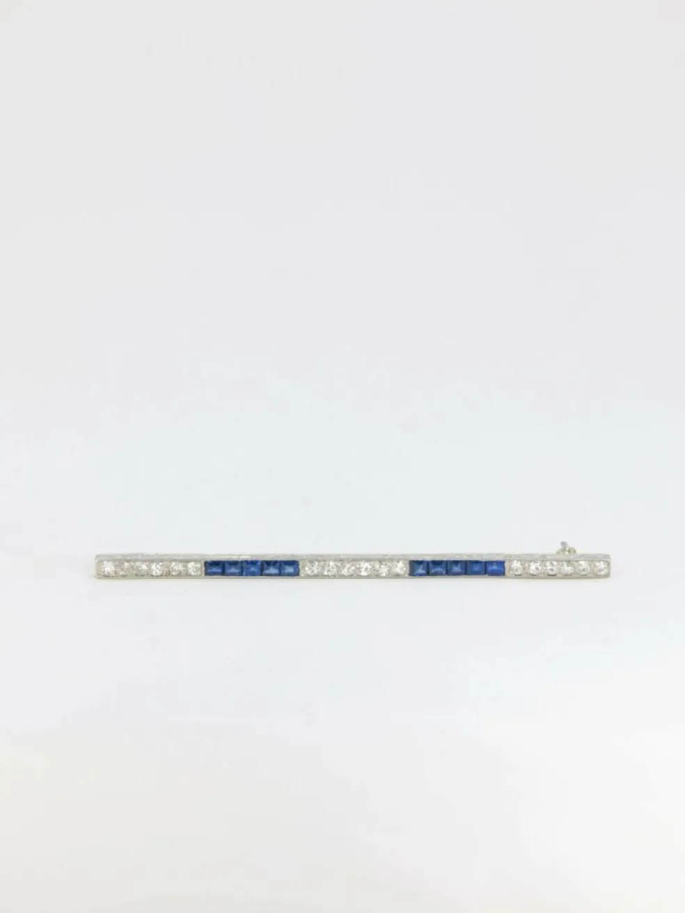 Broche barrette saphirs & diamants