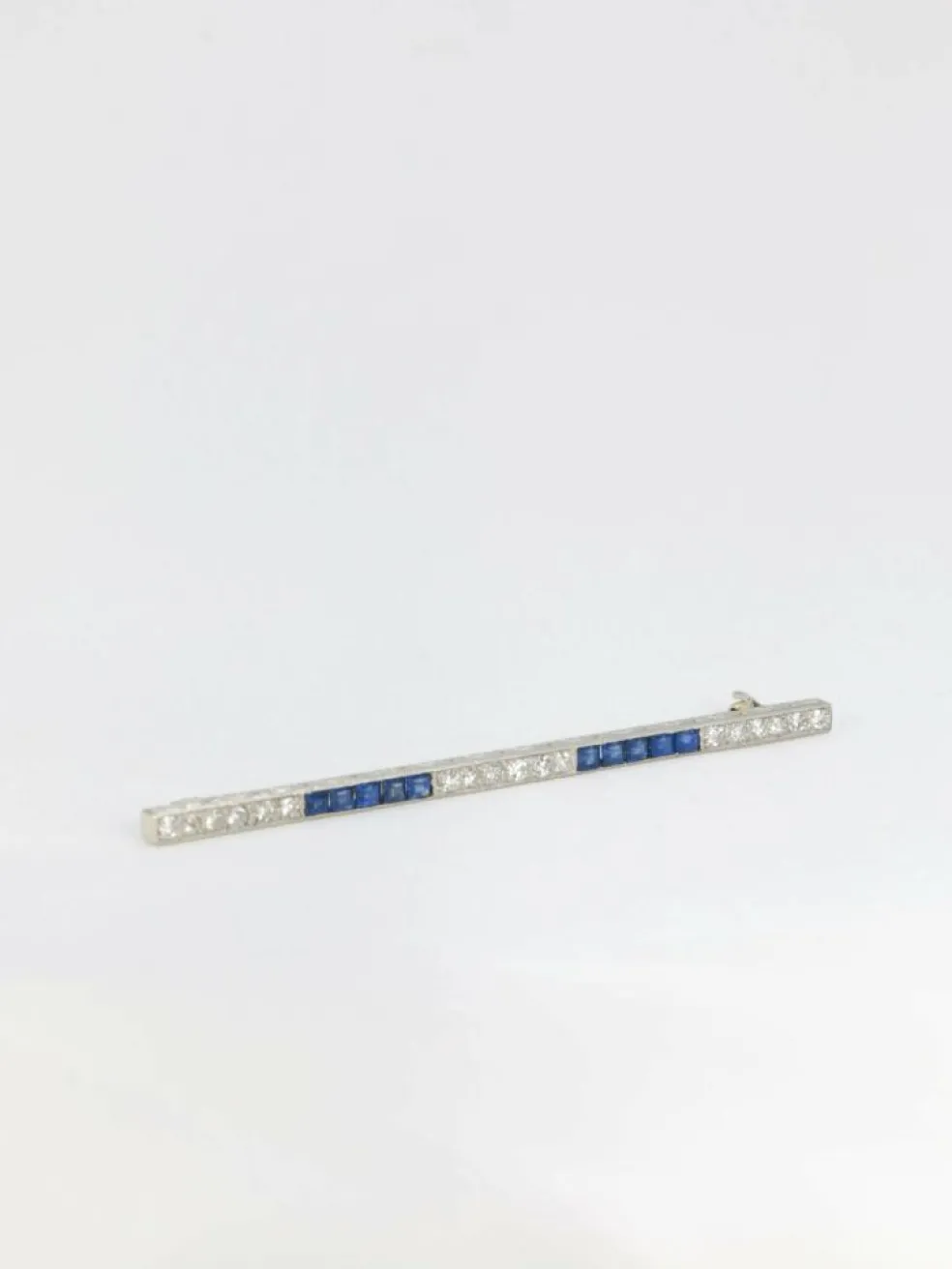 Broche barrette saphirs & diamants