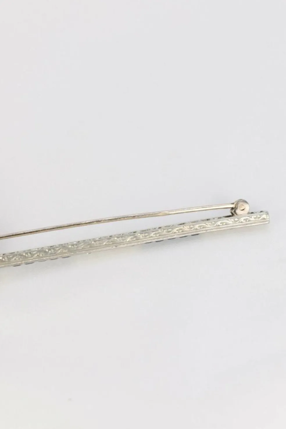 Broche barrette saphirs & diamants
