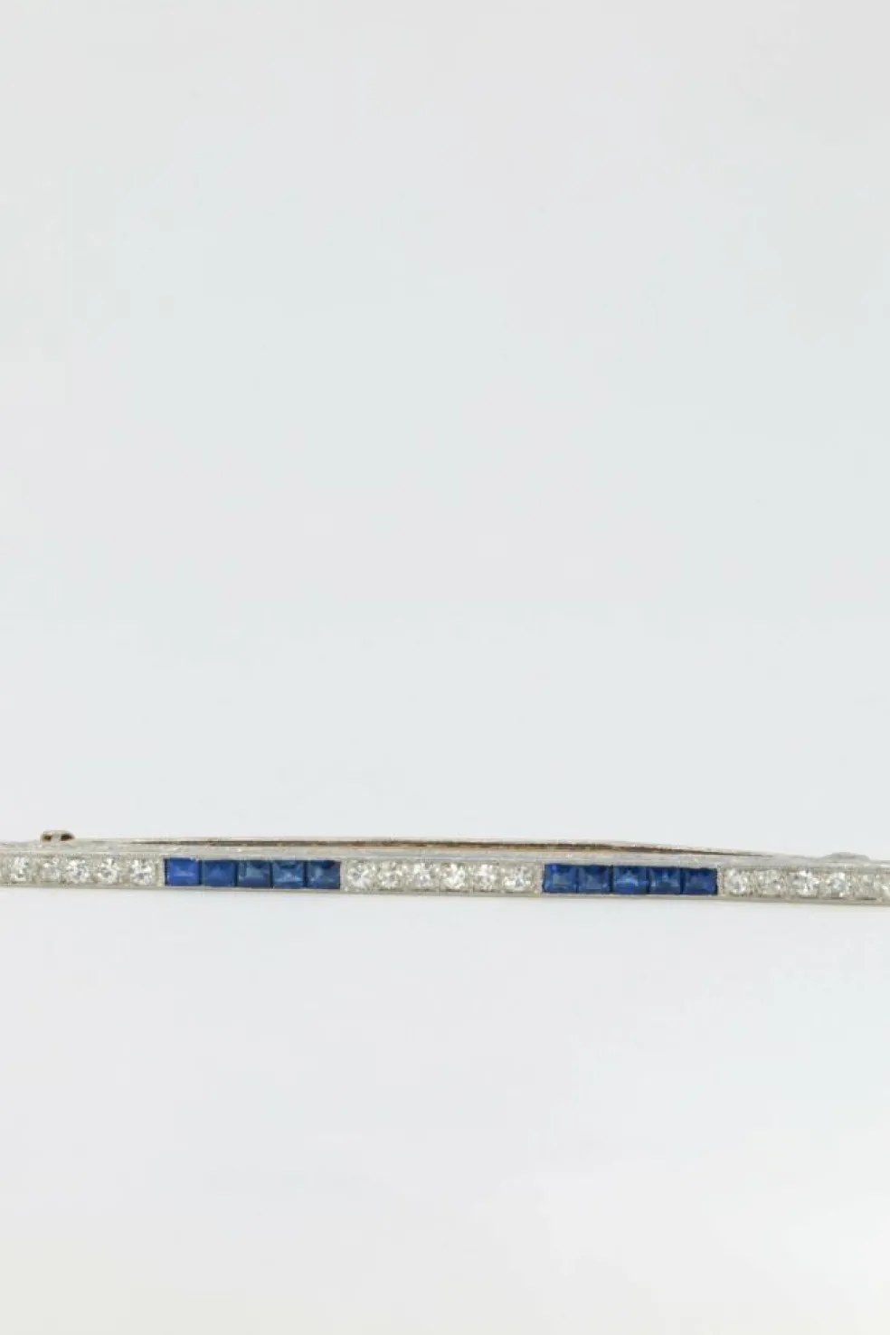 Broche barrette saphirs & diamants
