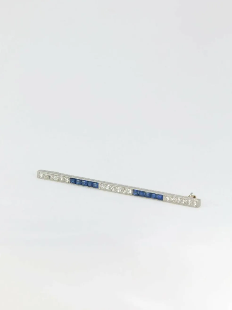 Broche barrette saphirs & diamants