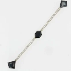 Broche barrette saphirs et diamants