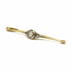 Broche barrette XIXème or jaune diamants