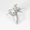 Broche bouquet en or blanc et jaune