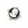 Broche Camée - Or jaune, diamants et perles