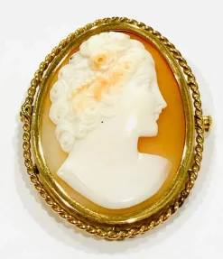 Broche camée ancien or jaune