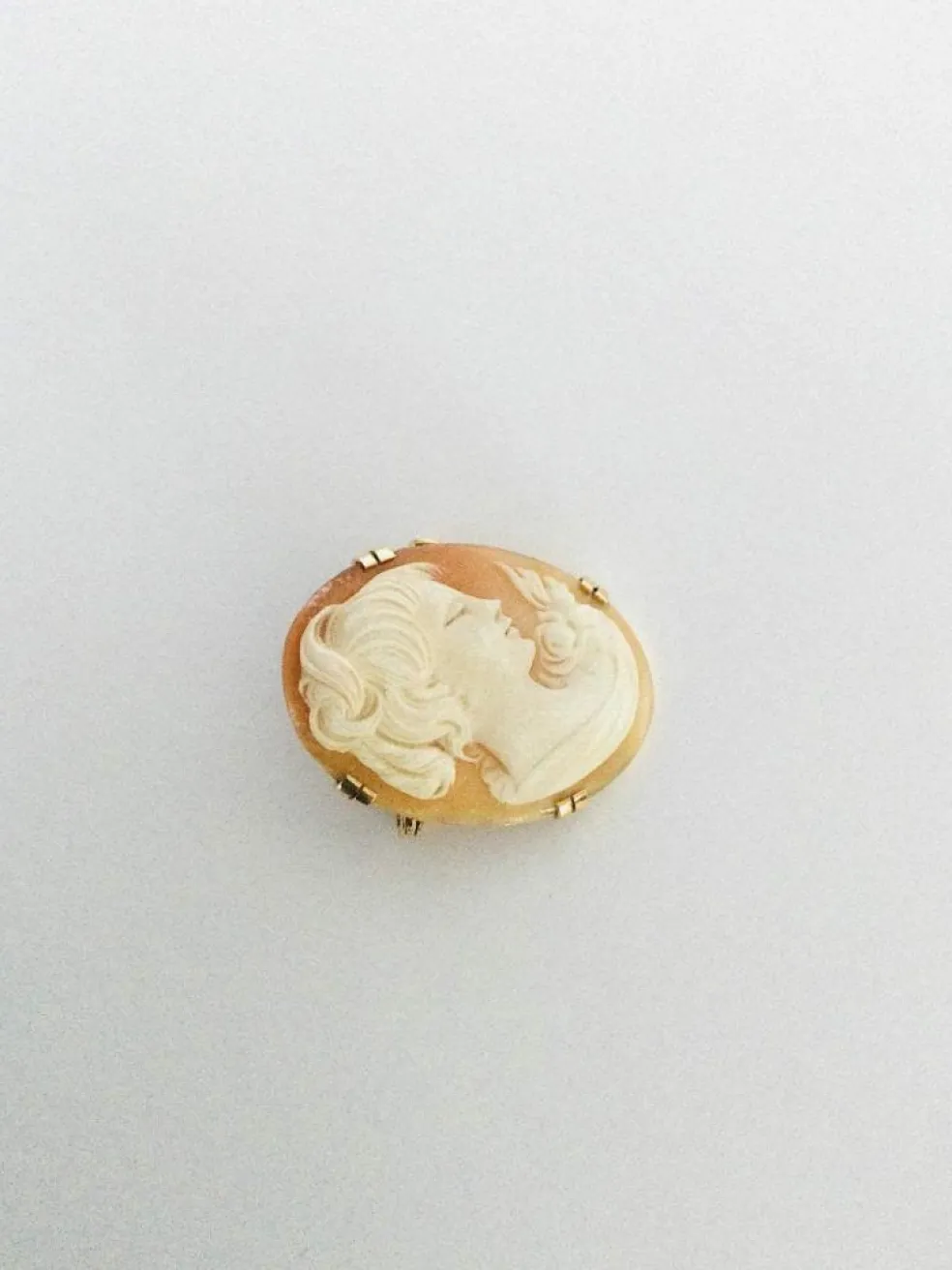 Broche Camée Coquillage Or
