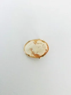 Broche Camée Coquillage Or