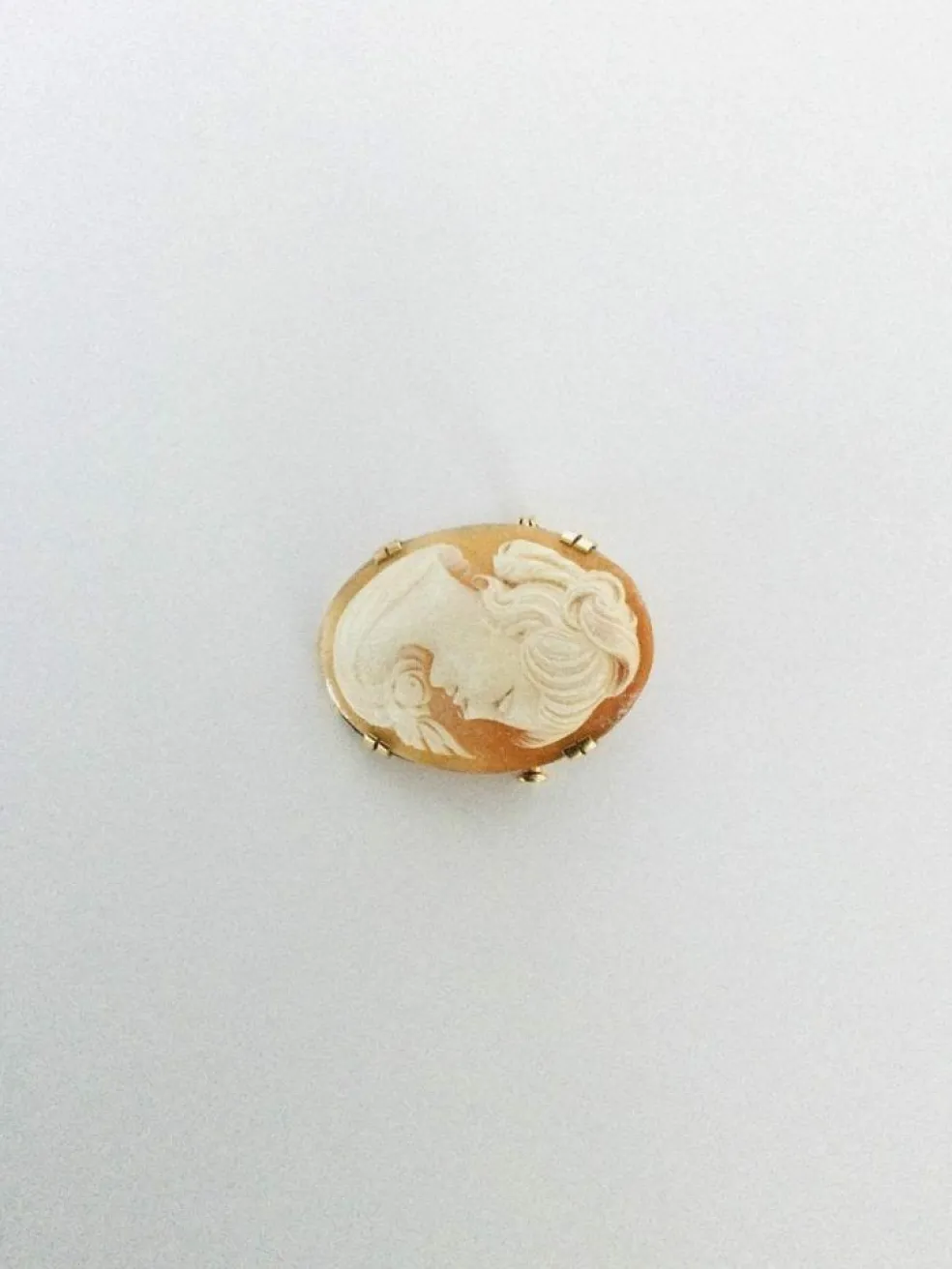Broche Camée Coquillage Or