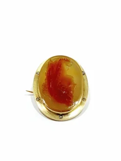 Broche camée cornaline