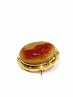 Broche camée cornaline