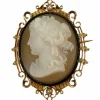 Broche camée, monture émaillée