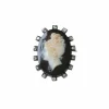 Broche Camée Onyx et Diamants