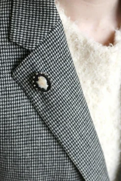Broche Camée Onyx et Diamants
