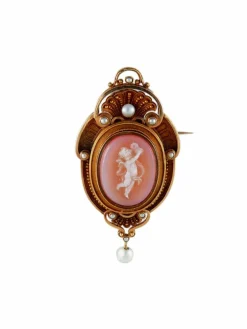 Broche Camée Putto Musicien