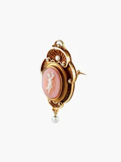 Broche Camée Putto Musicien