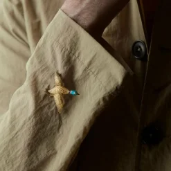 Broche canard Or jaune Email Diamant
