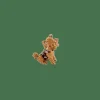 Broche caniche artisanale en or jaune