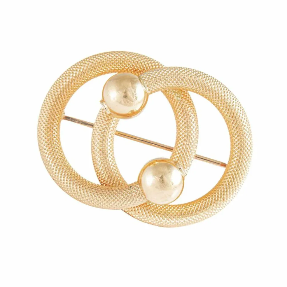 Broche Cercles Enlacés, Or Jaune