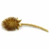Broche Chardon or jaune