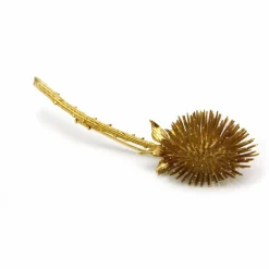 Broche Chardon or jaune