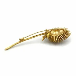 Broche Chardon or jaune