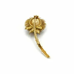 Broche Chardon or jaune