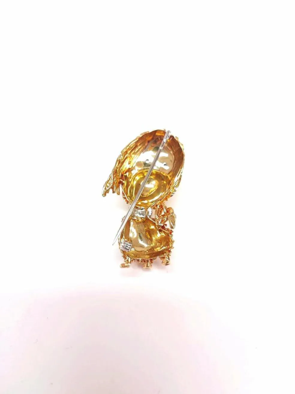 Broche chien or et diamants