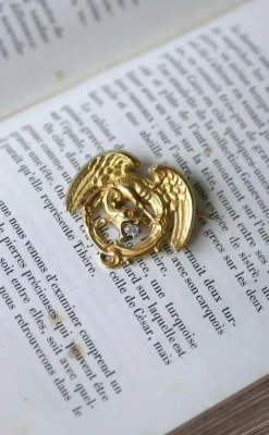 Broche Chimère Ancienne Or et Diamant