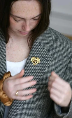Broche Chimère Ancienne Or et Diamant