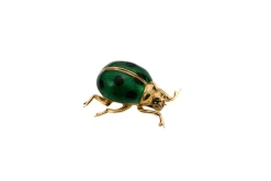 Broche coccinelle en or jaune émaillé