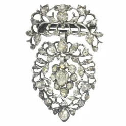 Broche coeur flamand Diamants 18ème siècle
