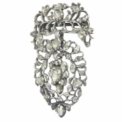 Broche coeur flamand Diamants 18ème siècle