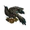 Broche colombe avec micro perles et turquoise