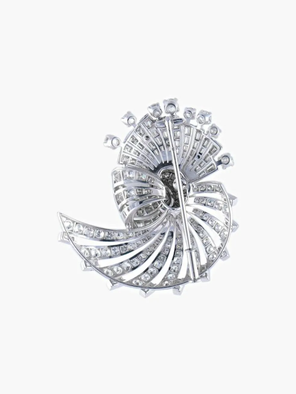 Broche Coquille Diamants Or & Platine