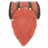 Broche corail et onyx