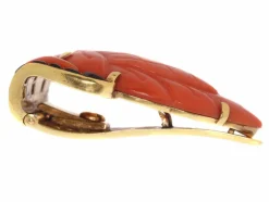 Broche corail et onyx