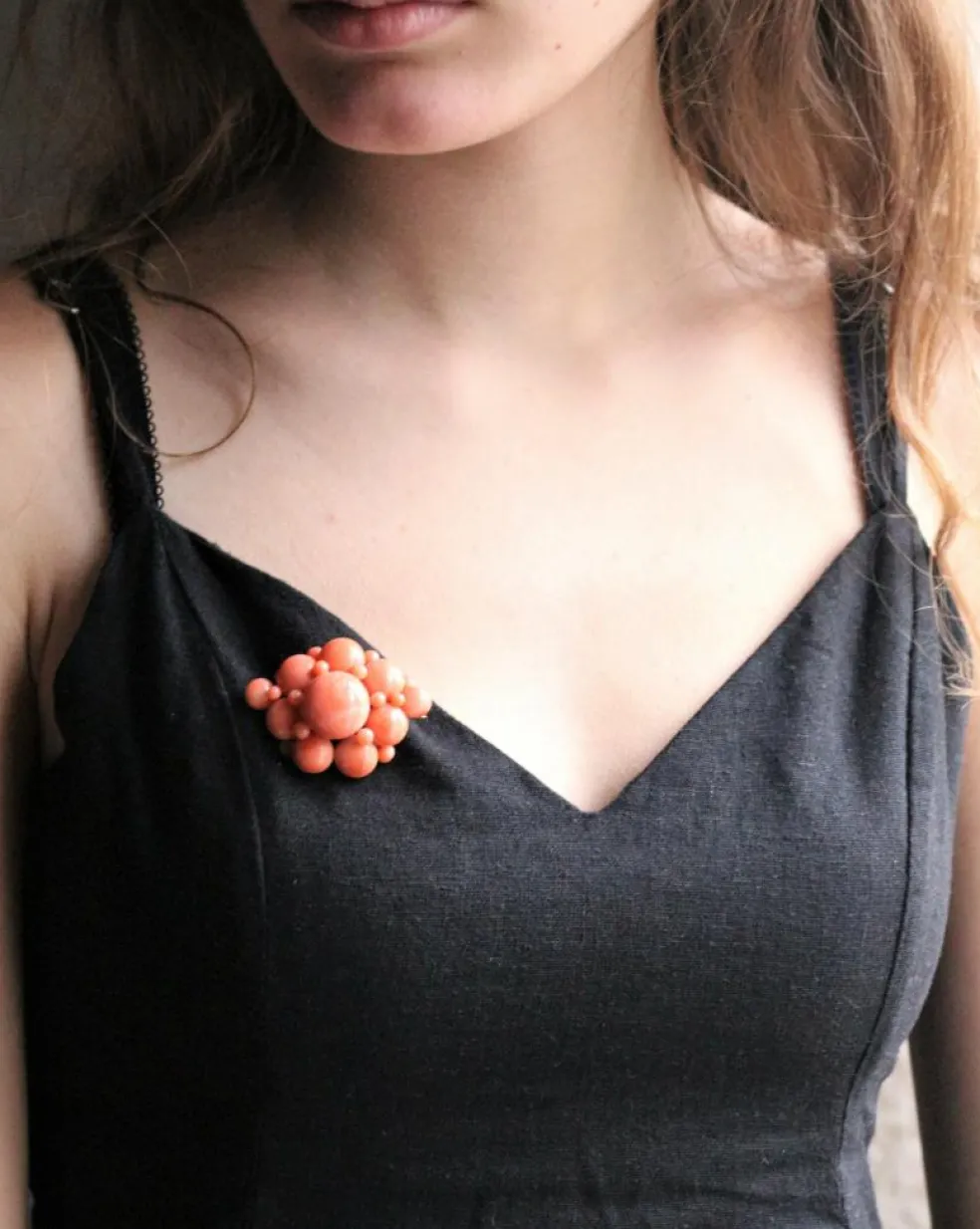 Broche corail Napoléon III