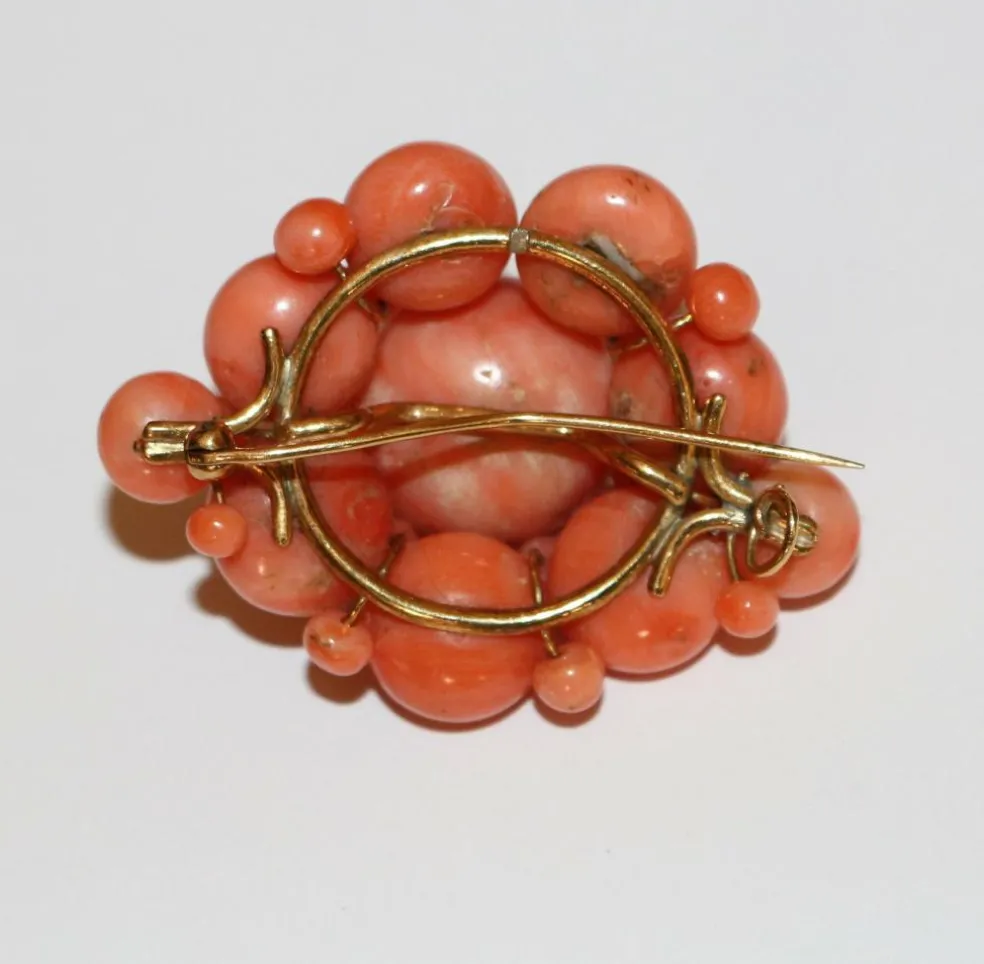 Broche corail Napoléon III
