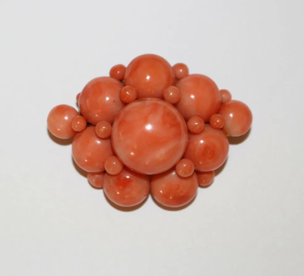 Broche corail Napoléon III