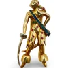Broche créateur en or jaune et pierres précieuses