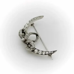 Broche croissant de lune en diamant