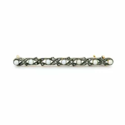 Broche déco diamants perles