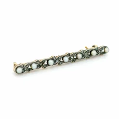 Broche déco diamants perles