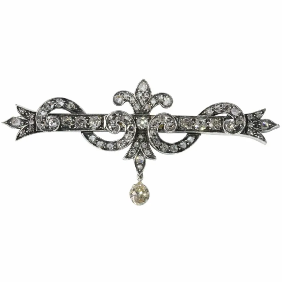 broche de barre de diamant antique vintage