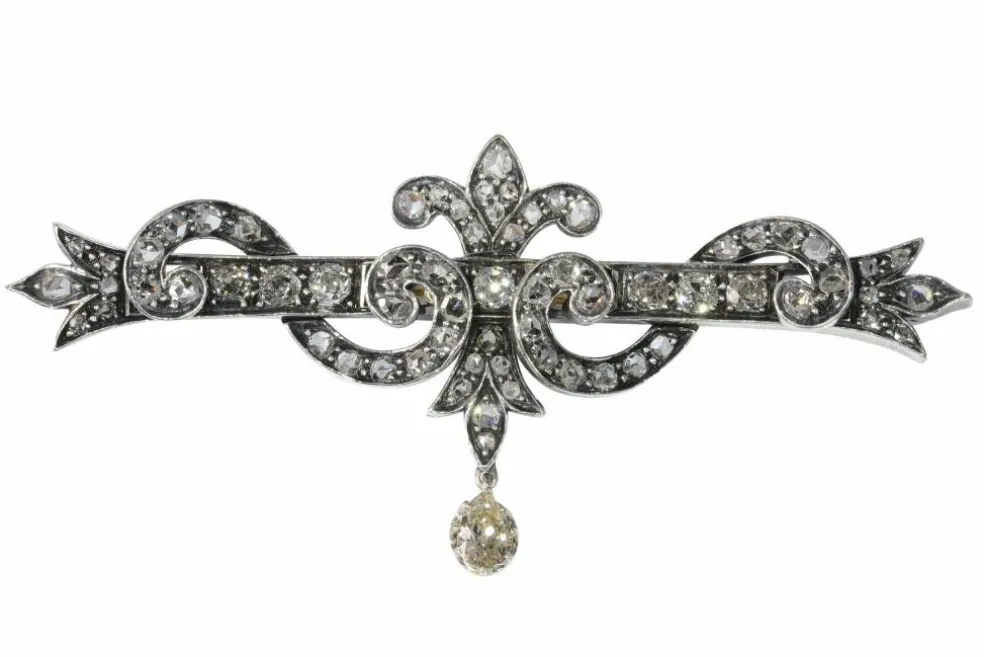 broche de barre de diamant antique vintage