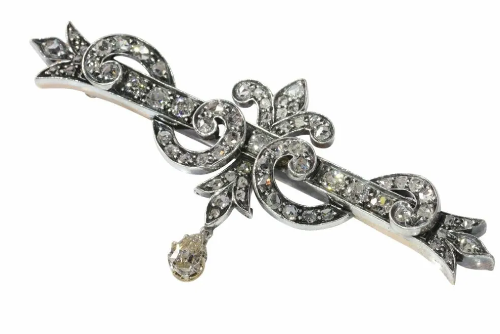 broche de barre de diamant antique vintage