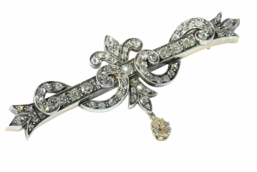 broche de barre de diamant antique vintage