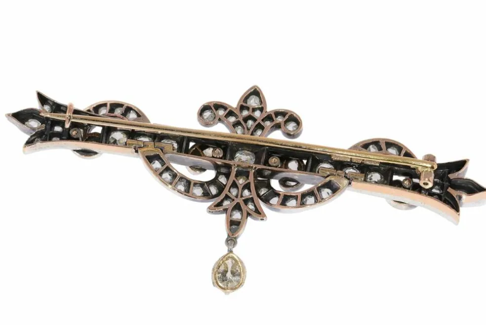 broche de barre de diamant antique vintage