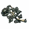 Broche de style Art Déco en or et argent avec diamants taille rose